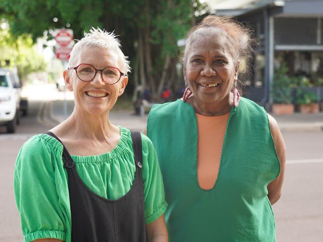 Lee Harrop and Larrakia woman Denise Quall were selected by the City of Darwin to transform Smith St. Picture: City of Darwin