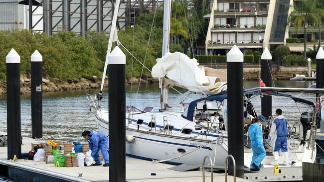The yacht - coked at Balmain - was carrying a suspected hundreds of kilograms of methamphetamine. Picture: AAP