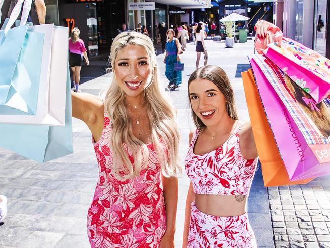 Black Friday Sales - Milano Imai and Courtney Cumming shopping at Pacific Fair on the Gold Coast for the Black Friday sale.Picture: NIGEL HALLETT