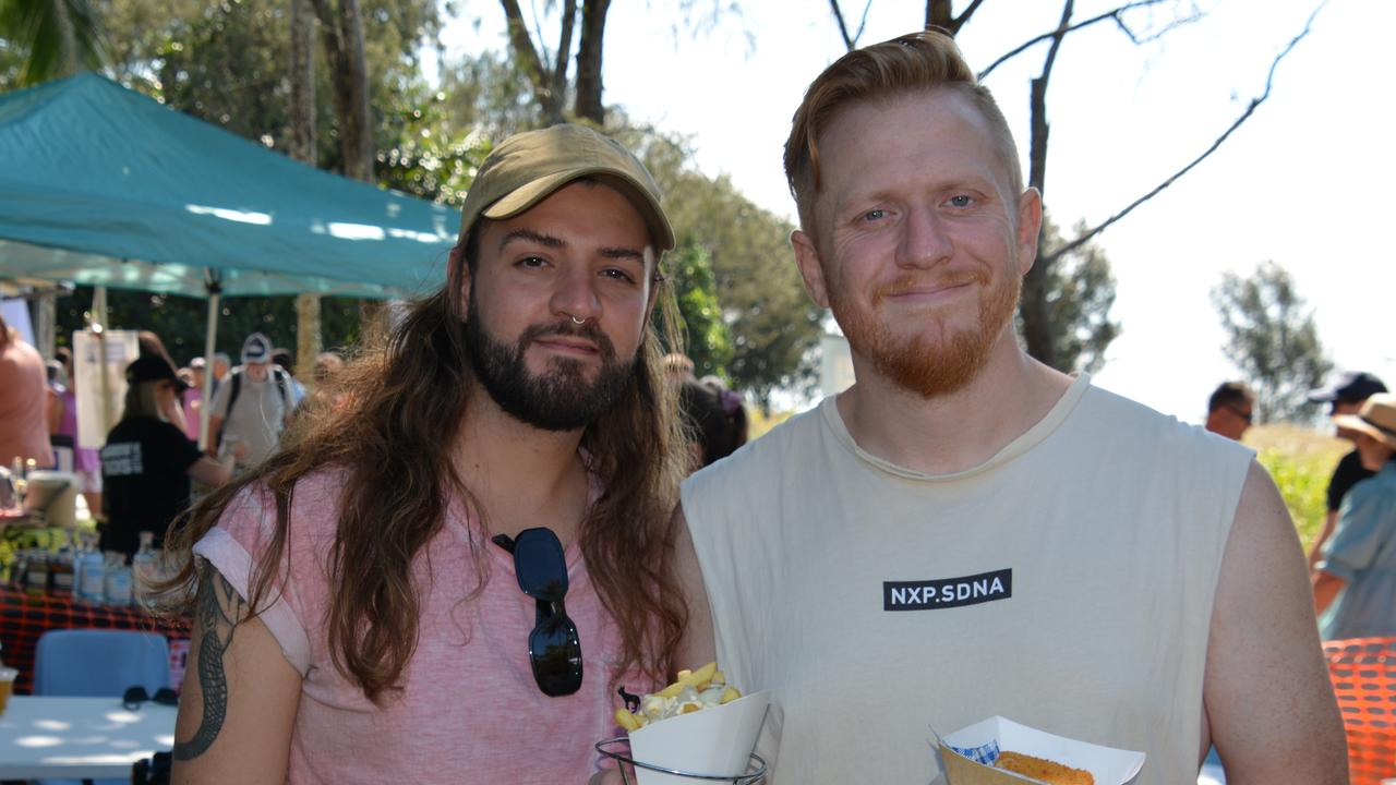 Jake Jaques and Remmington Fourie at the 2024 Festival of the Knob at Yorkeys Knob on Saturday. Picture: Bronwyn Farr