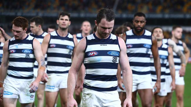 Geelong produced a rare shocker against the Lions. Picture: AFL Photos/Getty Images