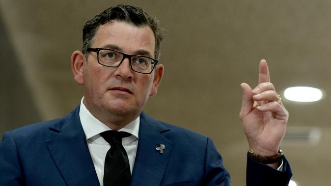 Asked whether third dose mandates would apply to international tourists, Daniel Andrews says: ‘Well, it’ll apply here, in the state of Victoria.’ Picture: Andrew Henshaw