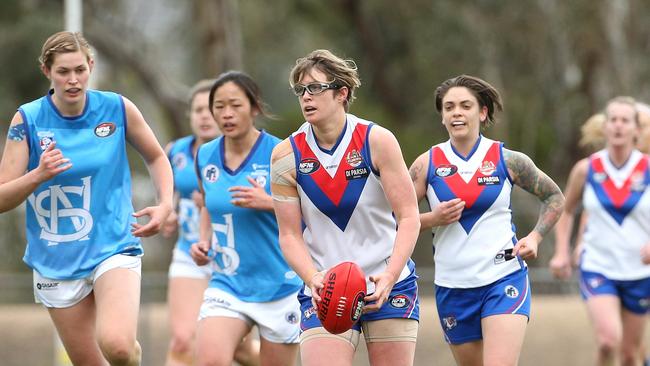 West Preston-Lakeside and VU Western Spurs do battle in Division 2 finals. Picture: Hamish Blair.