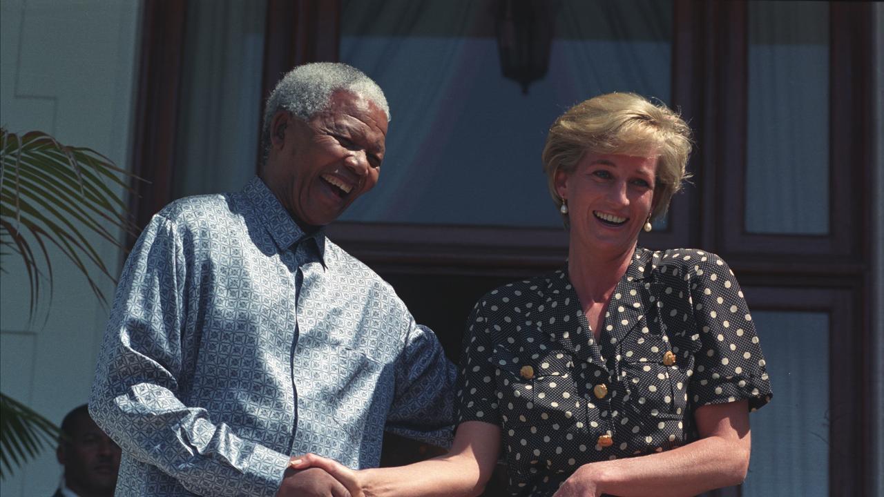 Harry’s late mother Princess Diana with Mandela in Cape Town in May 1997, months before her tragic death. Credit: Getty Images