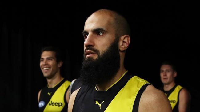 Richmond’s Bachar Houli and Essendon’s Adam Saad will join their team captains on field ahead of the Friday night clash at the MCG. Picture: Matt King/Getty