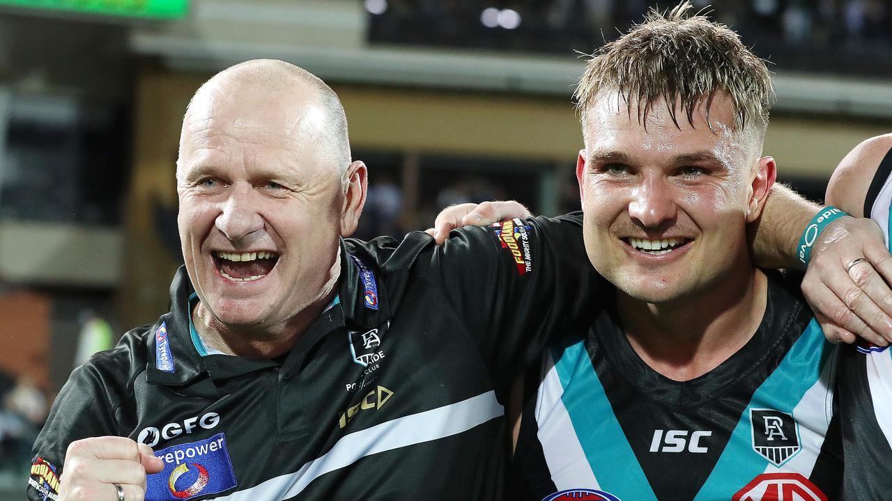 Will Ken Hinkley and Ollie Wines taste premiership success in 2021? Picture: Sarah Reed