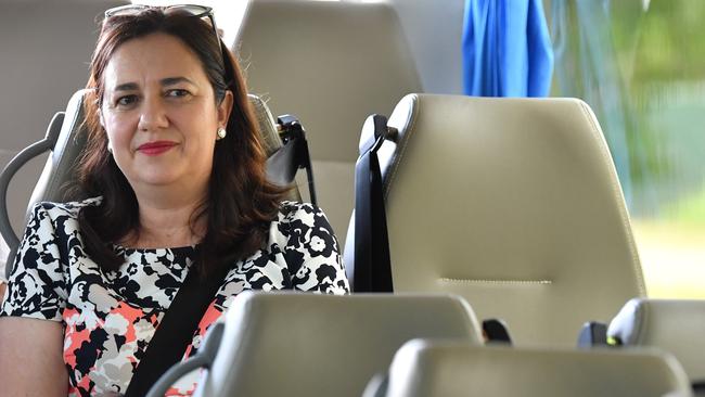 Queensland Premier Annastacia Palaszczuk will be back in Brisbane today. Picture: AAP Image/Darren England