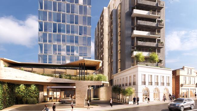 Artist impression of Fragrance Group hotel perspective as seen from Elizabeth Street. Picture: SUPPLIED