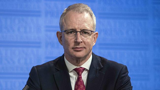 Communications Minister Paul Fletcher at the National Press Club Picture: NCA NewsWire / Gary Ramage