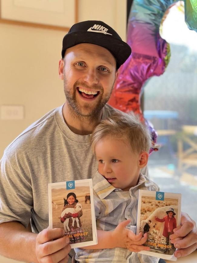 Gary Ablett with Levi and his special gift.