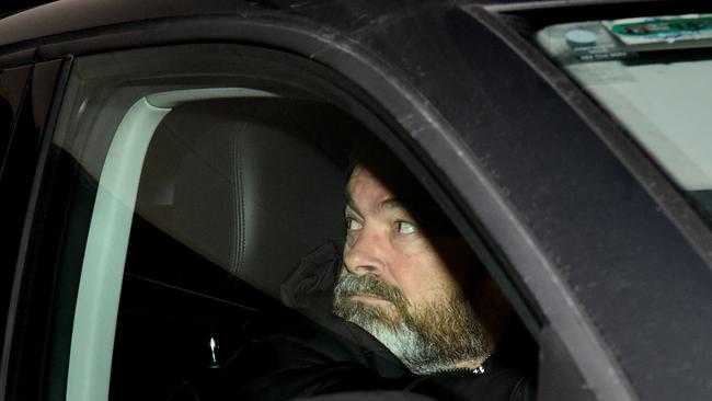 Borce Ristevski leaves his Avondale Heights home, as police continue their investigation to find who killed his wife Karen Ristevski.   Picture: Nicole Garmston