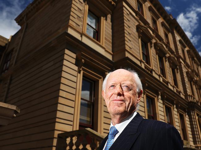 Christopher Merridew outside the executive buildings facing Franklin Square in Hobart. Picture: SAM ROSEWARNE.