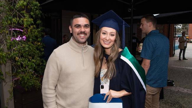 03-10-2023 Deakin University education graduations at the waterfront campus. Jordan Tour and Abby Georgakopoulos