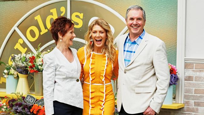 Natalie Bassingthwaighte on the Neighbours set.