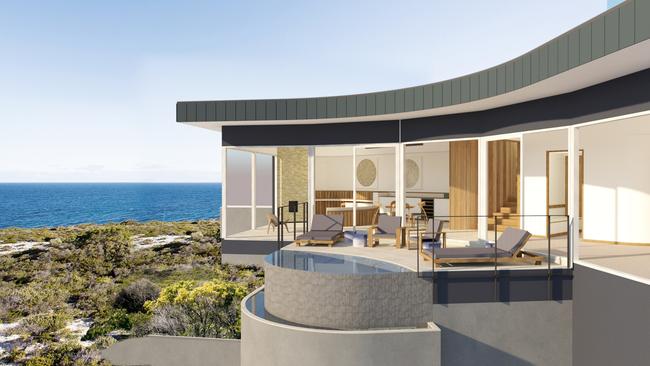 An artist's impression of the new Southern Ocean Lodge. Picture: Max Pritchard Gunner Architects