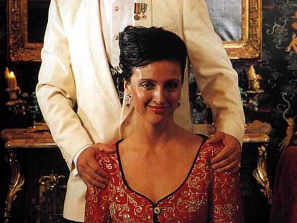 Undated photo of Lorenzo Montesini aka Prince Montesini de Giustiniani with bride to be Primrose Dunlop prior to abandoned wedding plans, from book "My Life & Other Misdemeanours" by Lorenzo Montesini. Pic Brendan Read/Good Weekend.