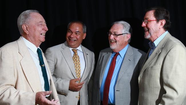 Mayors past and present, Denis O'Connell, Mayor Tom Tate, Lex Bell and Gary Baildon. Photo: Kit Wise