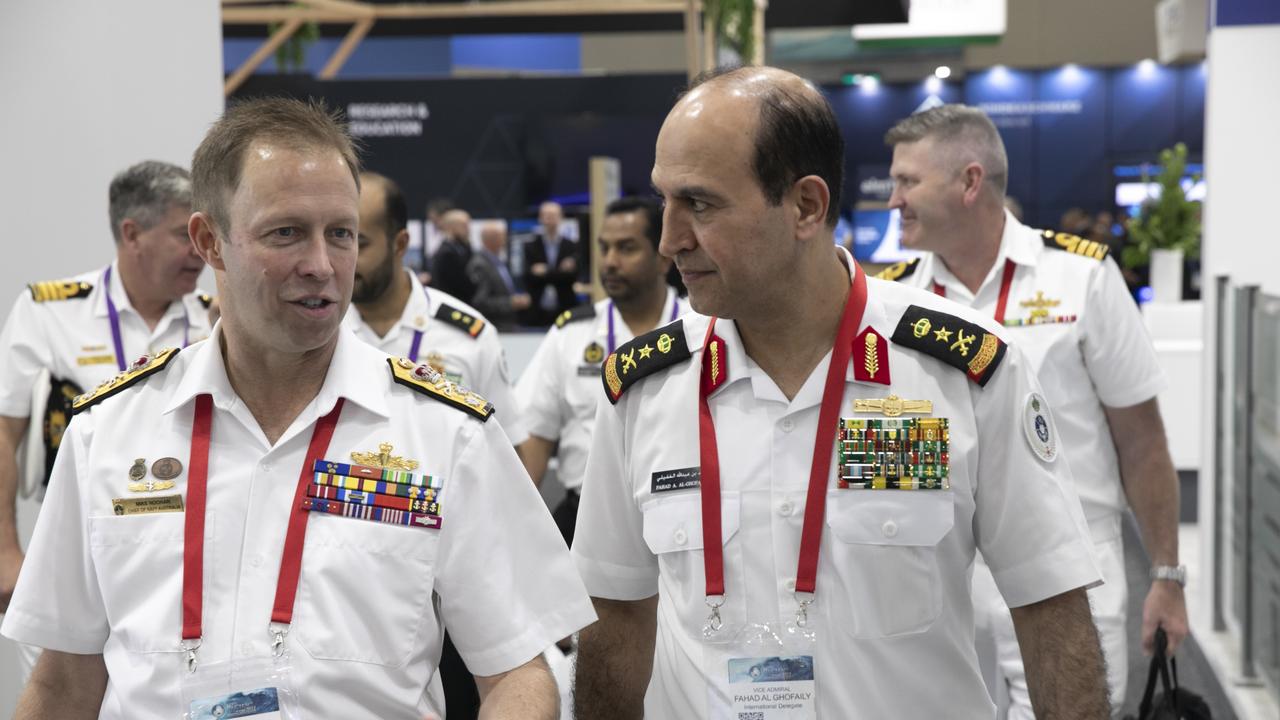 Chief of Navy, Vice Admiral Michael Noonan, AO, RAN, and Commander of the Royal Saudi Naval Forces, Vice Admiral Fahad bin Abdullah S. Al Ghofaily.