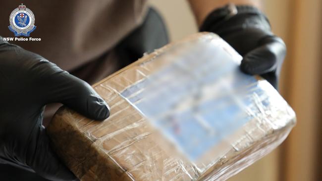 The parcel containing more than 1kg of cocaine. Picture: NSW Police