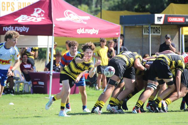 Ballymore Cup rugby action at the Albany Creek Brumbies Junior Rugby Union Club on Friday, April 12, 2024.