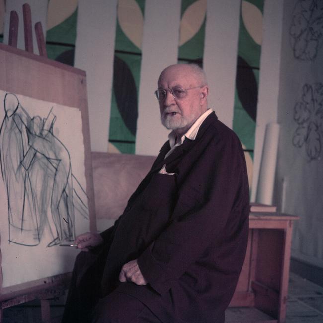 Matisse at the easel in his home in Nice, France. Picture: Gjon Mili//Time Life Pictures/Getty Images