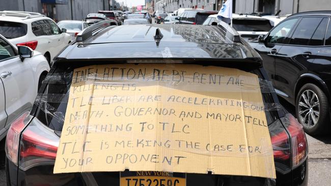 In the US, Uber drivers participate in a caravan protest at the Uber offices in the Falchi Building on June 26, 2024 in New York City. Picture: Michael M. Santiago/Getty Images/AFP