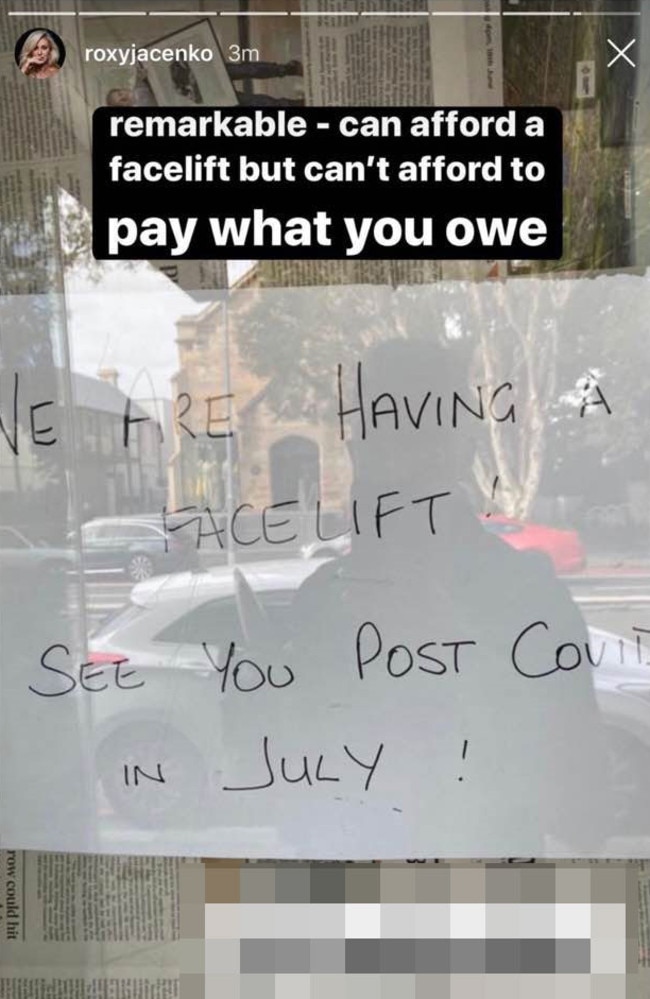 Roxy Jacenko took to social media to calls out a client she claims hasn’t paid her for services last year. Picture: Supplied