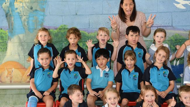 MY FIRST YEAR: Funny faces. Mountain Creek State School PrepS. Picture: Patrick Woods.