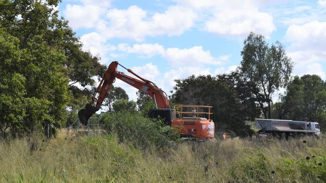 Demolition work on site at 62 Ridgelands Road, clearing properties for the Rockhampton Ring Road.