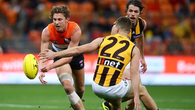 Mick McGuane says Hawthorn should chase GWS star Lachie Whitfield after missing out on Stephen Coniglio. Picture: Cameron Spencer/Getty Images.