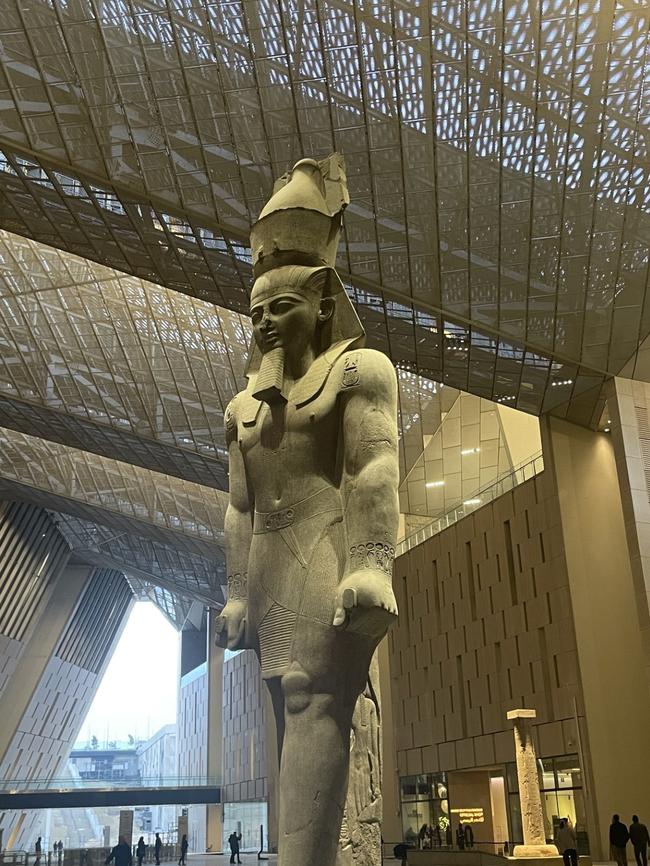 An 80 tonne statue of Ramesses the Great overlooks the museum entrance. Picture: Dawn Gibson-Fawcett.