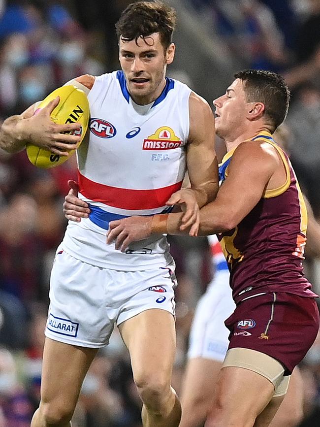 Josh Dunkley in action against Brisbane.