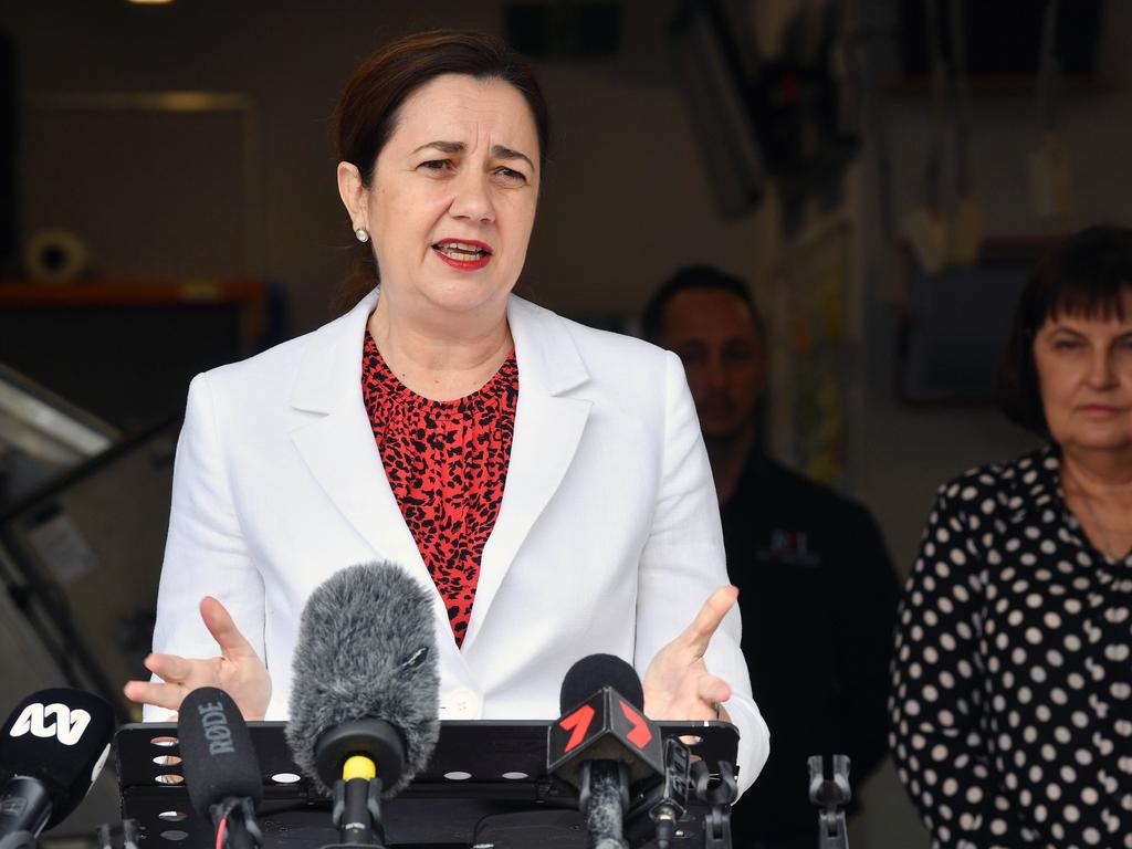 Premier Annastacia Palaszczuk speaking at Real Time Instruments in Mackay. Picture: Tony Martin