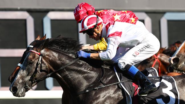 Celestial Legend (Kerrin McEvoy) wins the Randwick Guineas in March. Picture: Jeremy Ng /Getty Images