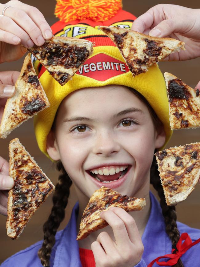 Ava is one of the six children who beat 10,000 others to star in the new Vegemite. Picture: David Caird