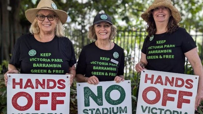 Sue Bremmer (middle) from Save Victoria Park group