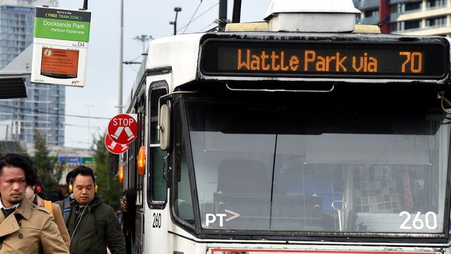 Tram routes 70 at Docklands. Picture: Nicole Garmston