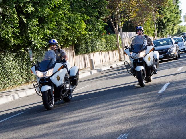 Shepard — in a scene from CHIPS with Pena (left) — wasn’t picky: he would have remade any old ’80s TV show that had a car or motorcycle in it. Picture: Warner Bros