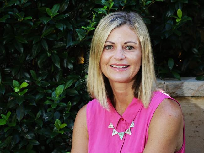 Parent Amy Down, of North Manly, in her garden.