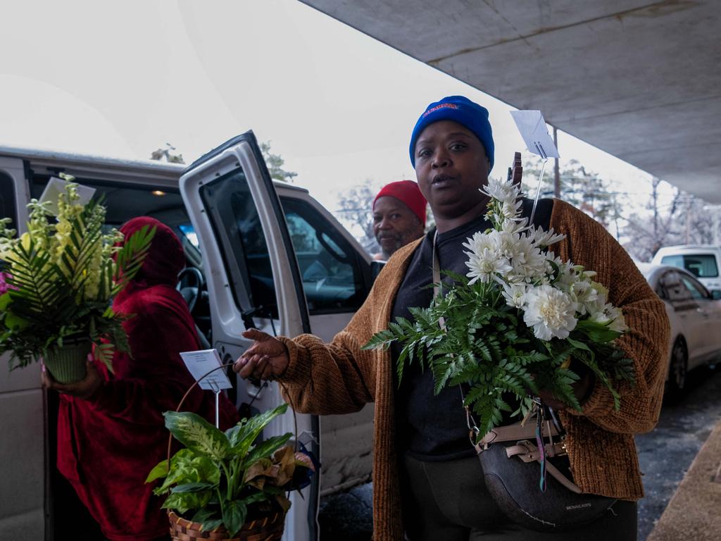 Flowers are delivered to the church ahead of Tyre Nichols’ funeral. Picture: AFP