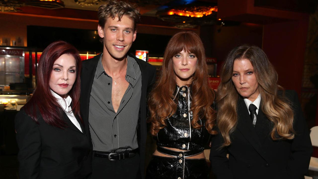 Priscilla Presley, Austin Butler, Riley Keough, Lisa Marie Presley. Picture: Warner Bros