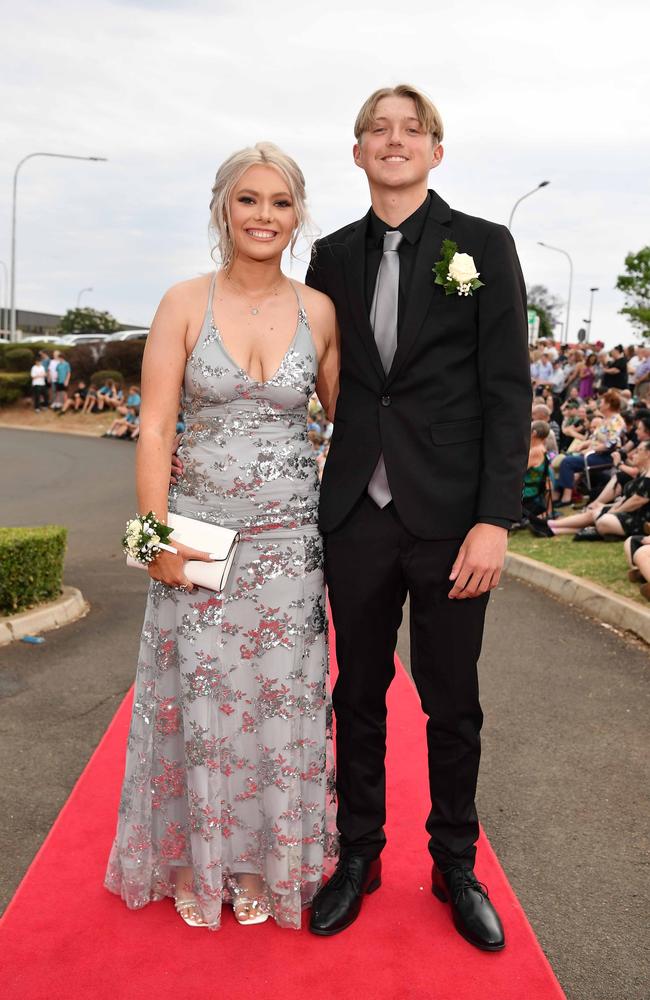 Emily Whell and Astin Riley at Highfields State Secondary College. Picture: Patrick Woods.