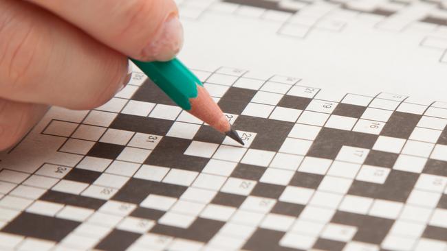 Doing a print crossword puzzle.