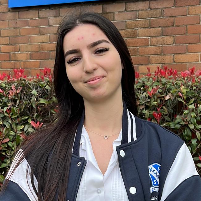 Keira High School year 12 students after first exam of the 2022 HSC on Wednesday October 12 2022. Ella Ruiz Picture: Dylan Arvela