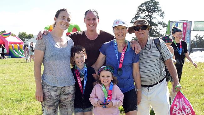 Rachel, Gary, Fiona, Barry, Xander and Anneke. Picture: David Smith