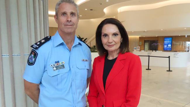 Sunshine Coast Police Acting Superintendent Chris Toohey with Sunshine Coast Mayor Rosanna Natoli.