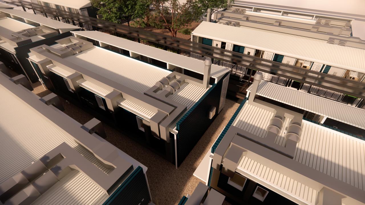 Supplied artist impressions by the federal Government of the Pinkenba Quarantine camp to be built by the Federal Government and run by Queensland State Government. Picture: Supplied