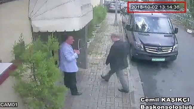 Saudi journalist Jamal Khashoggi enters the Saudi consulate in Istanbul on October 2.