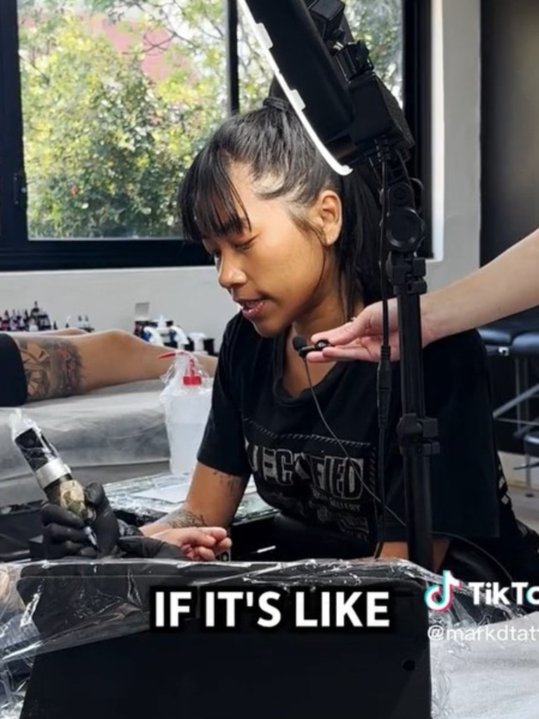 Tattoo artists reveal their shaving preference. Picture: TikTok/Markd Tattoo