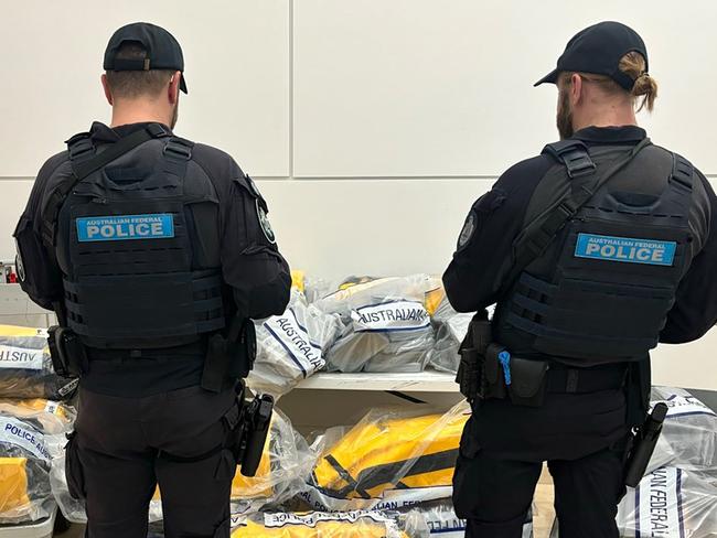 The AFP charged three NSW men over an alleged 500kg import of cocaine into regional Queensland. The three men were arrested on Sunday (28 April, 2024) at a regional boat ramp after allegedly collecting 500kg of cocaine from a larger cargo vessel at sea. Source: Australian Border Force.